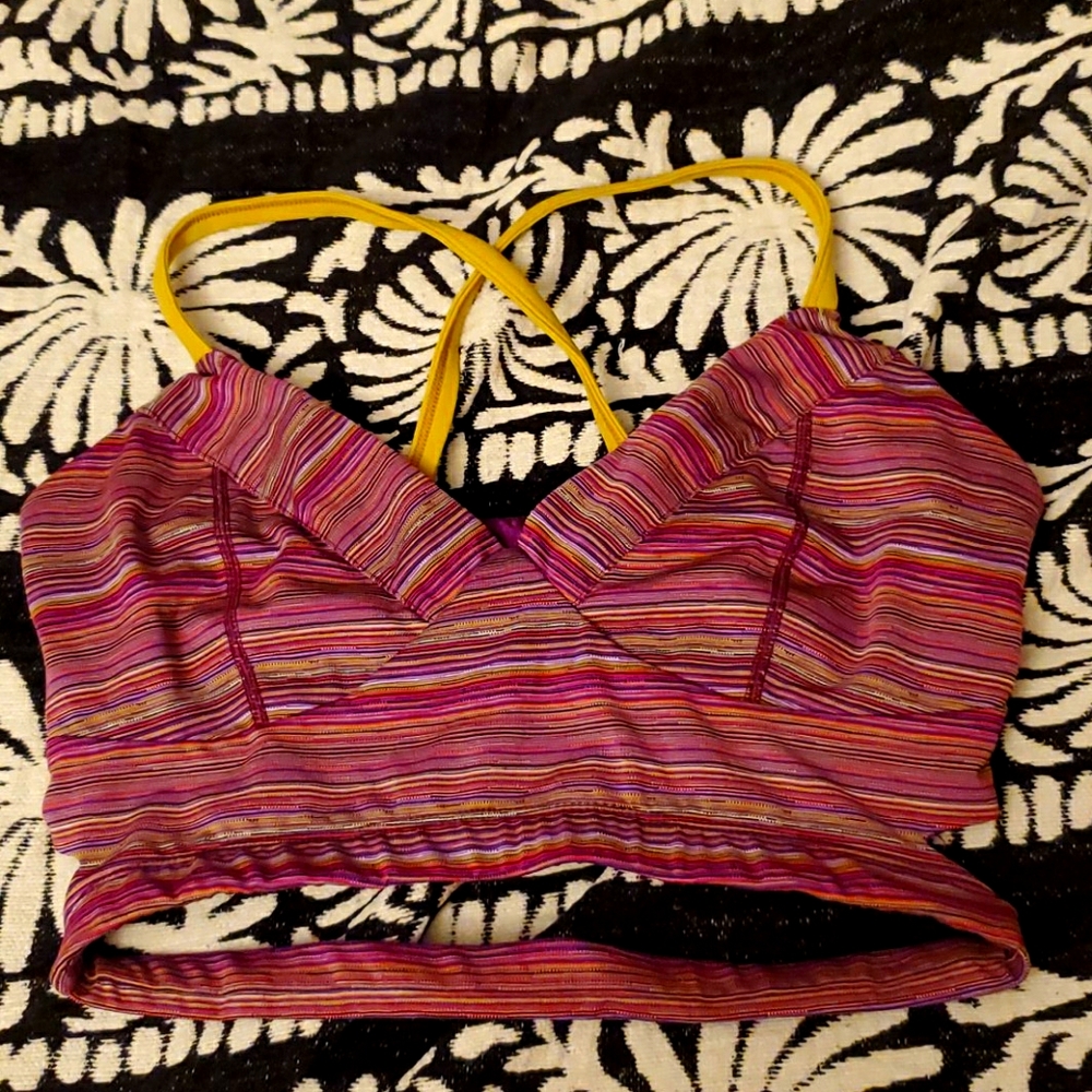 NWOT Striped cross neck sports bra/bralette
